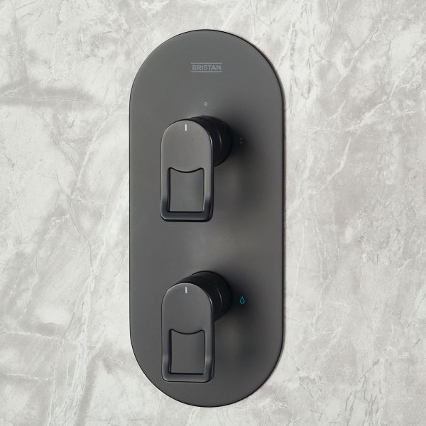 Bristan Saffron Matt Black 2 Outlet Shower Pack with Overhead Shower and Handset #5