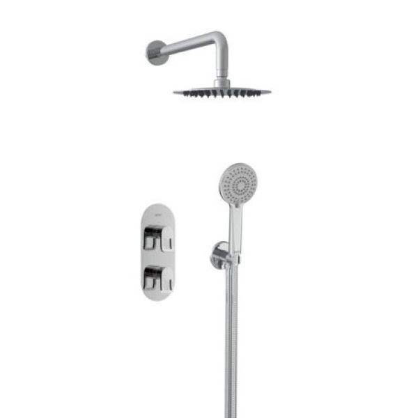 Bristan Saffron Chrome 2 Outlet Shower Pack with Overhead Shower and Handset