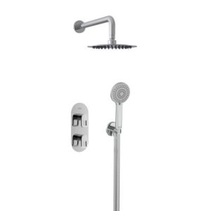 Bristan Saffron Chrome 2 Outlet Shower Pack with Overhead Shower and Handset