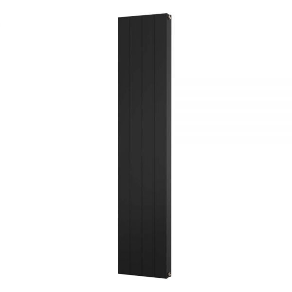 Riviera Smooth Aluminium Flat Tube 1800 x 372 Black Designer Radiator