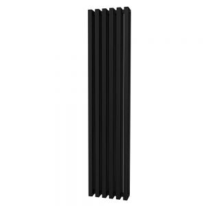 Riviera Square Tube Aluminium 1800 x 390 Black Column Radiator