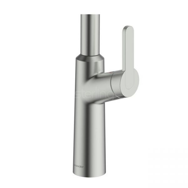 Clearwater Santor Single Lever Brushed Nickel Pull Out Monobloc Kitchen Sink Mixer Tap #2