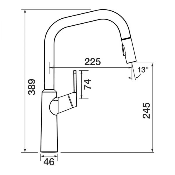 Clearwater Santor Single Lever Matt Black Pull Out Monobloc Kitchen Sink Mixer Tap #3