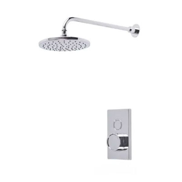 Tavistock Axiom Chrome Concealed Thermostatic Single Outlet Shower Kit with Overhead shower