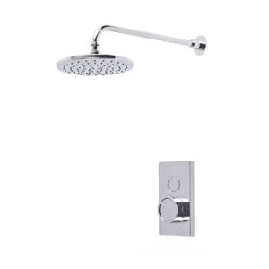 Tavistock Axiom Chrome Concealed Thermostatic Valve with Overhead Shower