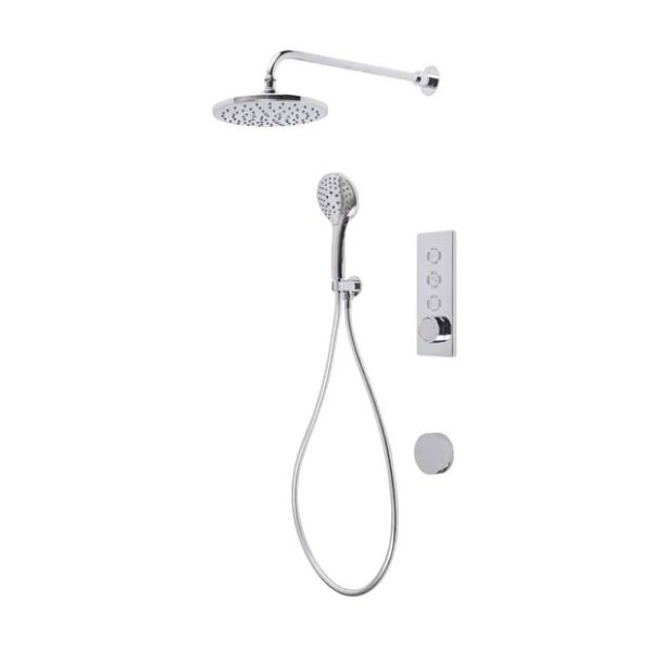 Tavistock Axiom Chrome Concealed Thermostatic Three Outlet Shower Kit and Bath Filler