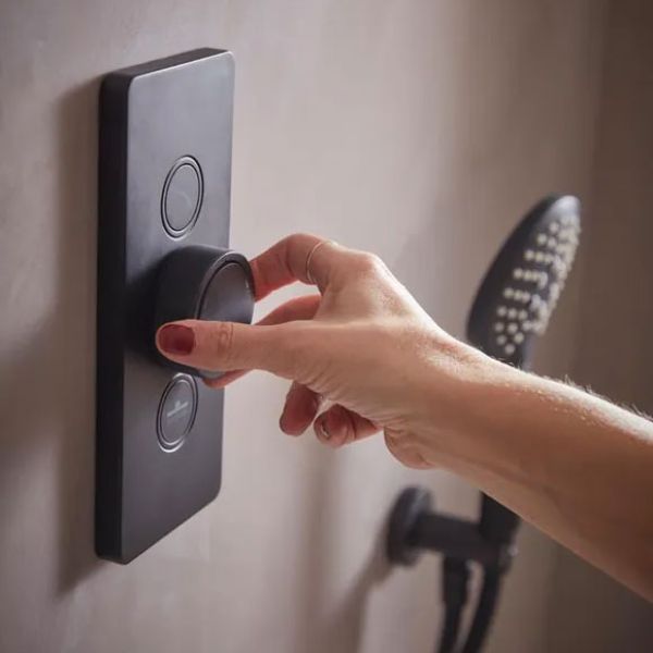 Tavistock Axiom Black Two Outlet Push Button Shower Valve #2