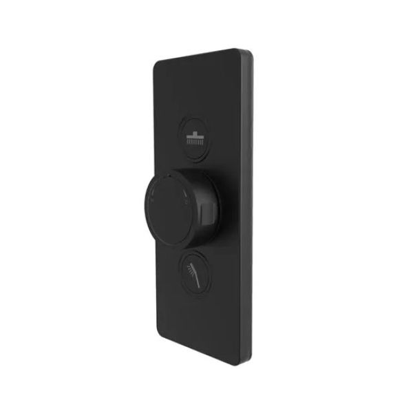 Tavistock Axiom Black Two Outlet Push Button Shower Valve