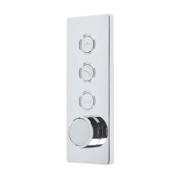 Tavistock Axiom Chrome Triple Outlet Push Button Shower Valve