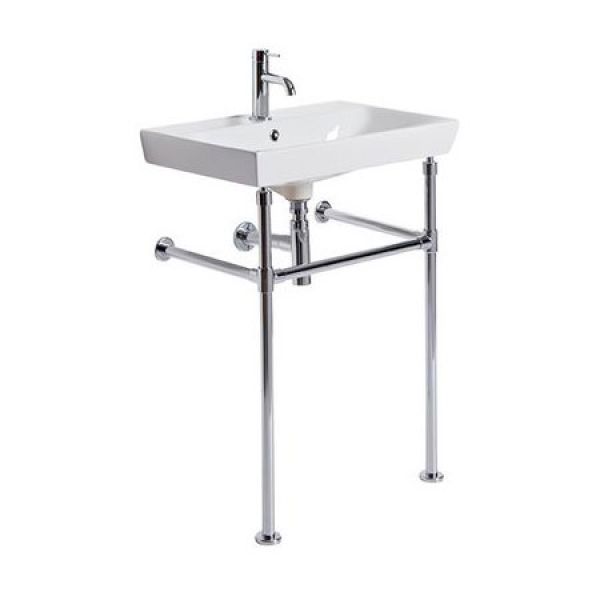 Roper Rhodes Scheme 600 Rectangular One Tap Hole Basin and Chrome Washstand