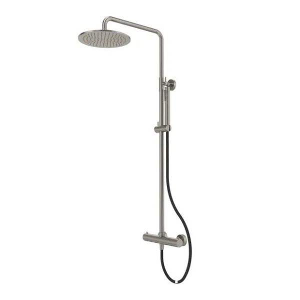 Tavistock Cohort Stainless Steel Exposed Thermostatic Two Outlet Slide Rail Shower Kit