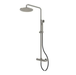 Tavistock Cohort Stainless Steel Exposed Thermostatic Two Outlet Slide Rail Shower Kit