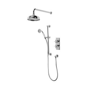 Tavistock Cheltenham Chrome Traditional Concealed Two Outlet Slide Rail Shower Kit