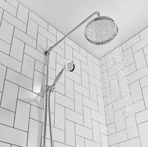 Tavistock Cheltenham Chrome Traditional Exposed Two Outlet Riser Rail Shower Kit #2