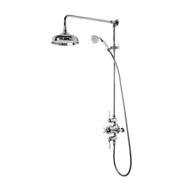 Tavistock Cheltenham Chrome Traditional Exposed Two Outlet Riser Rail Shower Kit