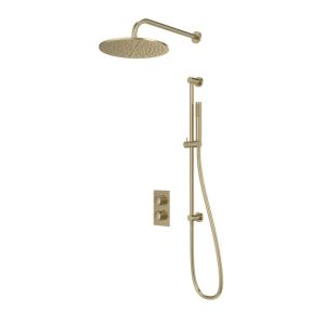 Tavistock Cohort Brushed Brass Concealed Thermostatic Two Outlet Shower Kit