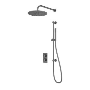 Tavistock Cohort Gunmetal Concealed Thermostatic Two Outlet Shower Kit