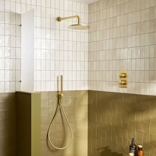 Tavistock Cohort Brushed Brass Concealed Thermostatic Two Outlet Shower Kit with Handset #2