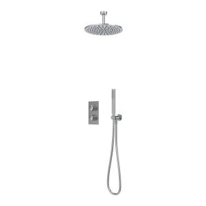 Tavistock Cohort Chrome Concealed Two Outlet Shower Kit with Ceiling Mounted Shower Head