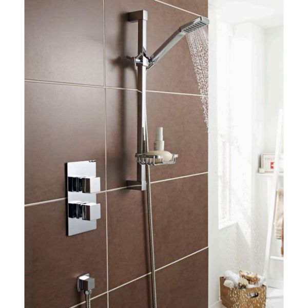 Kartell Pure Thermostatic Concealed Shower with Adjustable Slide Rail Kit Chrome SHO026PR SHO070CU SHO091OE
