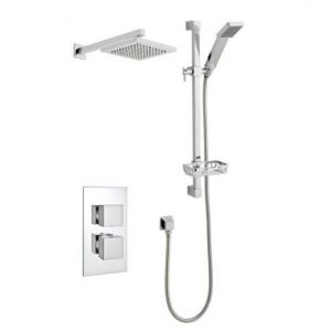 Kartell Pure Thermostatic Concealed Shower with Adjustable Slide Rail Kit and Overhead Drencher SHO027PR SHO070CU SHO091OE SHO073CU