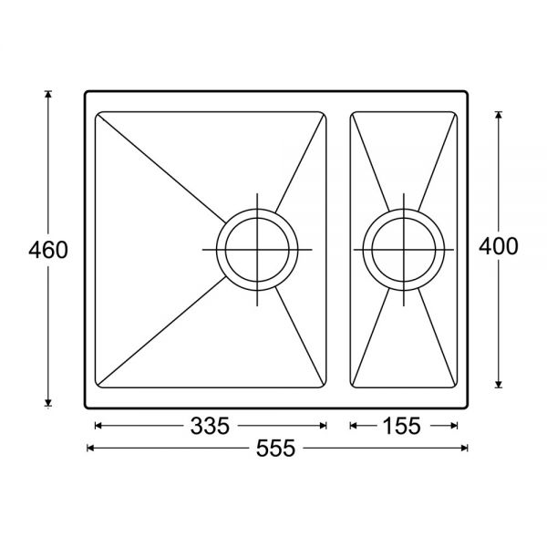 Clearwater Siena 1.5 One and a Half Bowl Undermount Polar Granite Kitchen Sink 555 x 460 #2