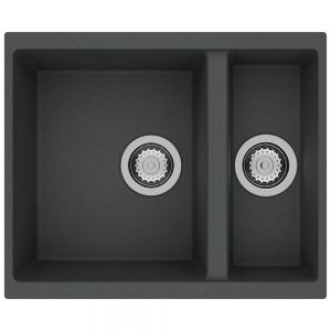 Clearwater Siena 1.5 One and a Half Bowl Undermount Basalt Granite Kitchen Sink 555 x 460