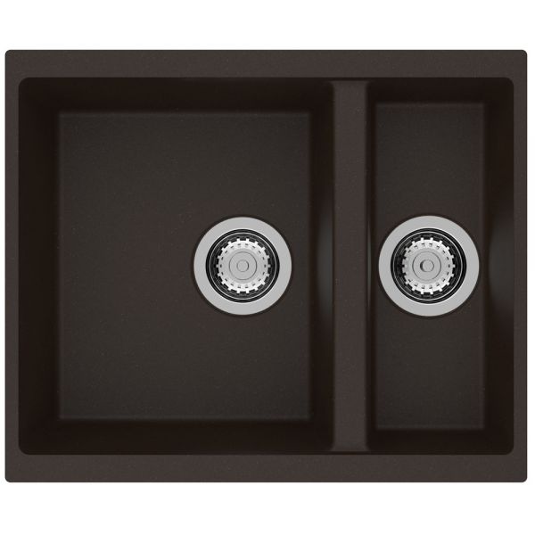 Clearwater Siena 1.5 One and a Half Bowl Undermount Mocha Granite Kitchen Sink 555 x 460