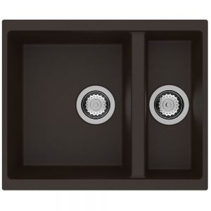 Clearwater Siena 1.5 One and a Half Bowl Undermount Mocha Granite Kitchen Sink 555 x 460
