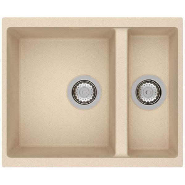 Clearwater Siena 1.5 One and a Half Bowl Undermount Moonstone Granite Kitchen Sink 555 x 460