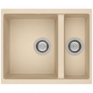 Clearwater Siena 1.5 One and a Half Bowl Undermount Moonstone Granite Kitchen Sink 555 x 460