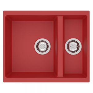 Clearwater Siena 1.5 One and a Half Bowl Undermount Poppy Granite Kitchen Sink 555 x 460