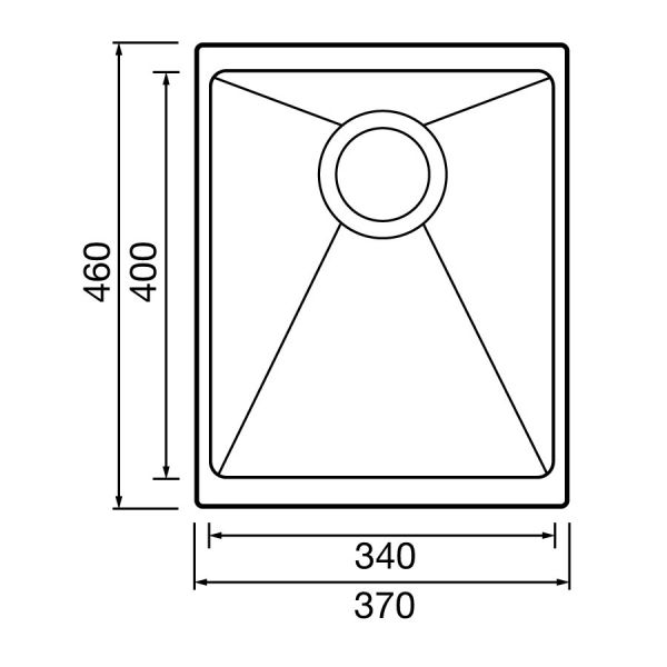 Clearwater Siena 1 One Bowl Undermount Concrete Granite Kitchen Sink 370 x 460 #2