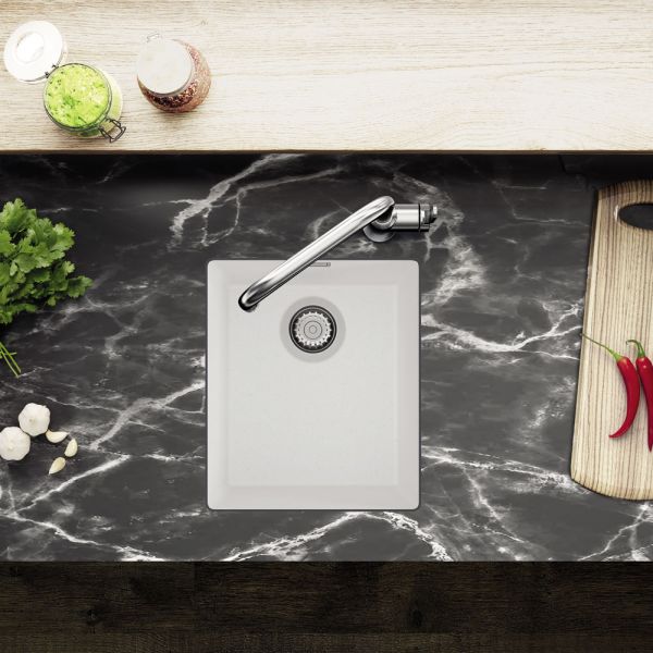 Clearwater Siena 1 One Bowl Undermount Polar Granite Kitchen Sink 370 x 460 #3