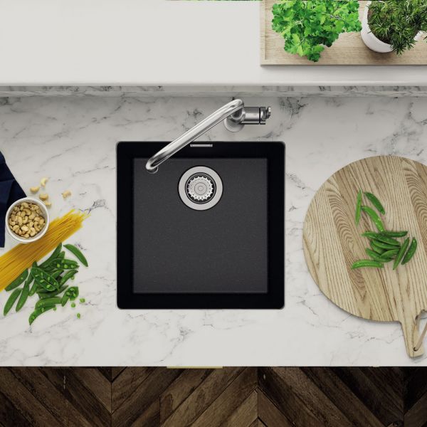 Clearwater Siena 1 One Bowl Undermount Onyx Granite Kitchen Sink 430 x 460 #3