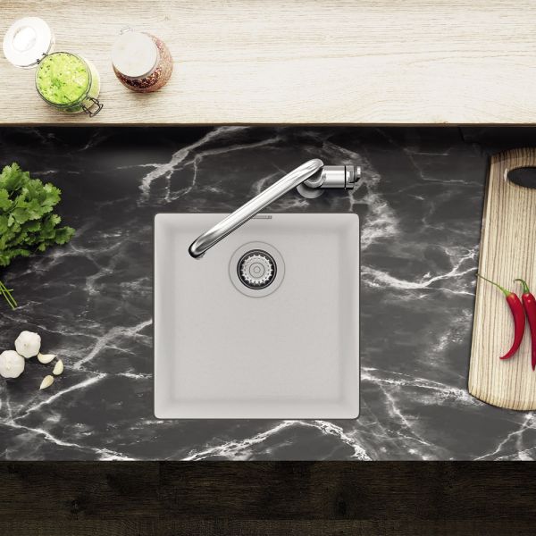 Clearwater Siena 1 One Bowl Undermount Polar Granite Kitchen Sink 430 x 460 #3