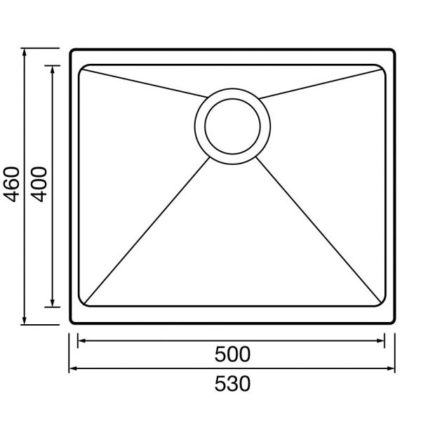 Clearwater Siena 1 One Bowl Undermount Polar Granite Kitchen Sink 530 x 460 #2
