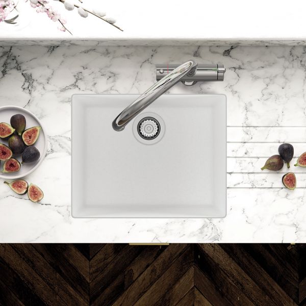 Clearwater Siena 1 One Bowl Undermount Polar Granite Kitchen Sink 530 x 460 #3