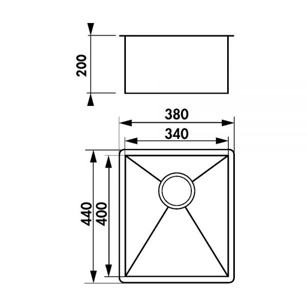 Clearwater Stark 1 One Bowl Undermount Stainless Steel Kitchen Sink 380 x 440 #2