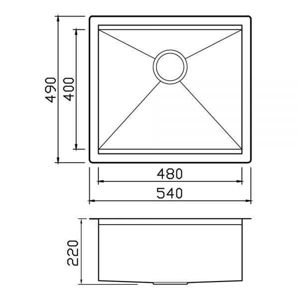 Clearwater Stark Smart 1 One Bowl Undermount Stainless Steel Kitchen Sink 540 x 490 #2