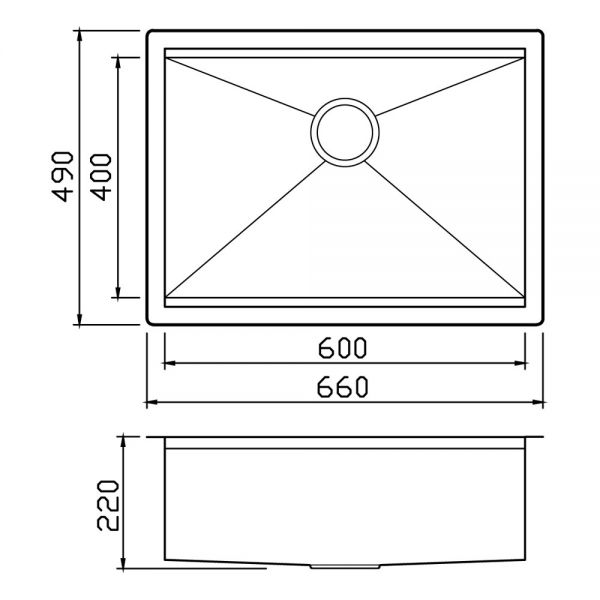 Clearwater Stark Smart 1 One Bowl Undermount Stainless Steel Kitchen Sink 660 x 490 #2