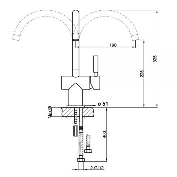 JTP Sleek Chrome Swivel Kitchen Mixer Tap #2