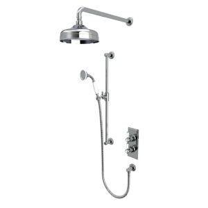 Tavistock Lansdown Chrome Traditional Concealed Two Outlet Slide Rail Shower Kit