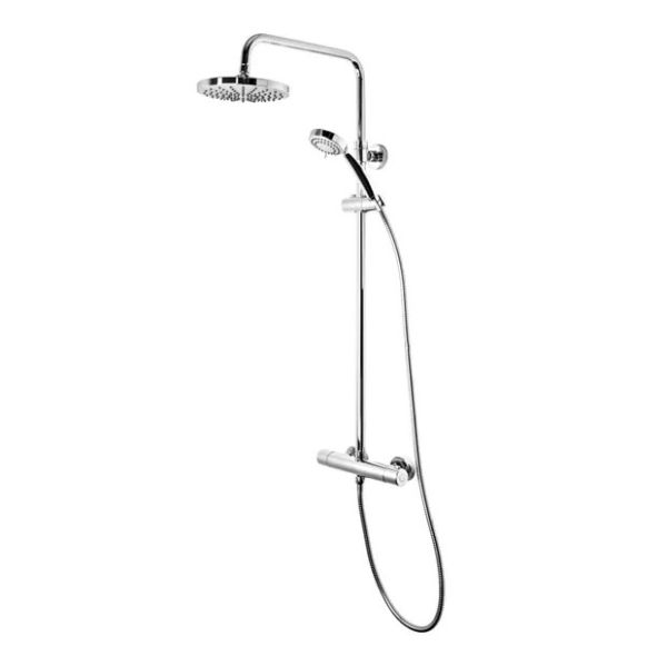 Tavistock Merit Chrome Exposed Thermostatic Two Outlet Riser Rail Shower Kit