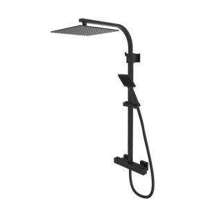 Tavistock Index Black Exposed Thermostatic Two Outlet Slide Rail Shower Kit