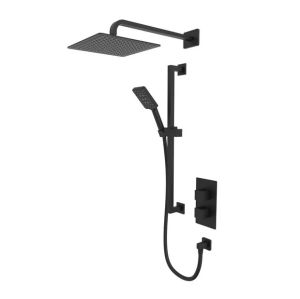 Tavistock Index Black Concealed Thermostatic Two Outlet Slide Rail Shower Kit