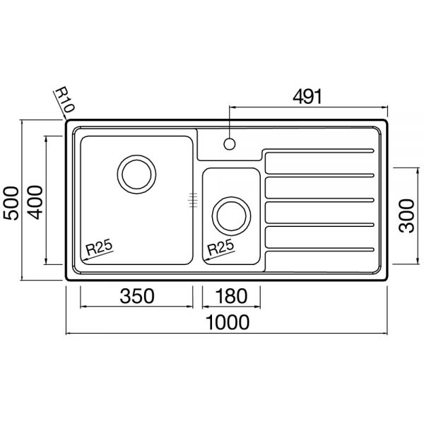Clearwater Solar 1.5 Bowl Inset Stainless Steel Kitchen Sink with Right Hand Drainer 1000 x 500 #2