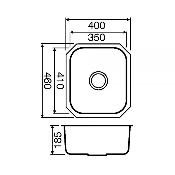 Clearwater Tango 1 One Bowl Undermount Stainless Steel Kitchen Sink 400 x 460 #2