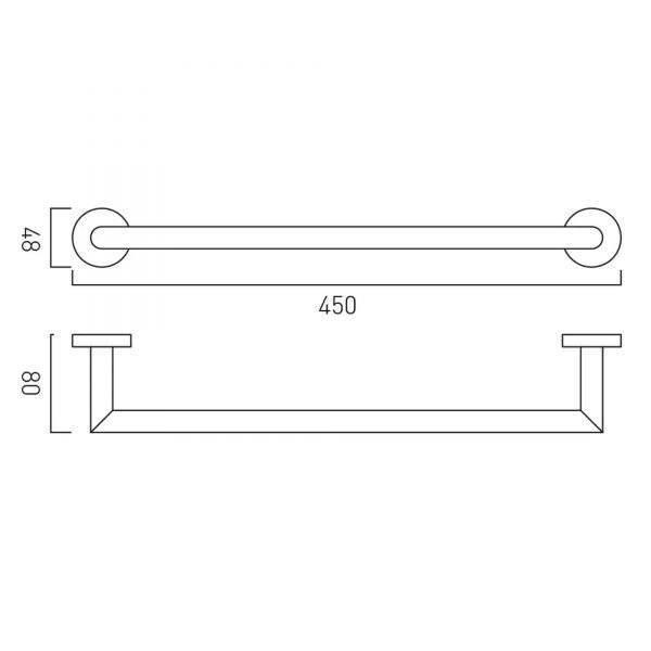 Vado Spa Knurled Accents Chrome Towel Rail #2