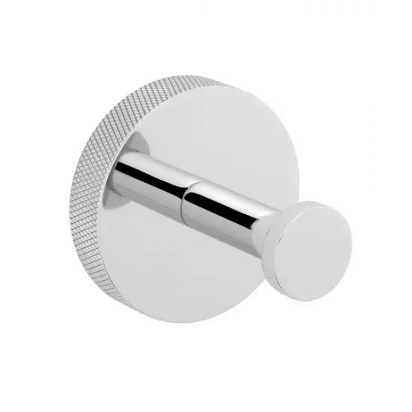 Vado Knurled Accents Chrome Robe Hook
